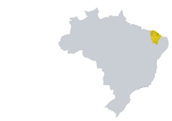 Mapa de los municipios del estado de Ceará en Brasil