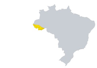 Obraz premium Mapa de los municipios del estado de Acre en Brasil