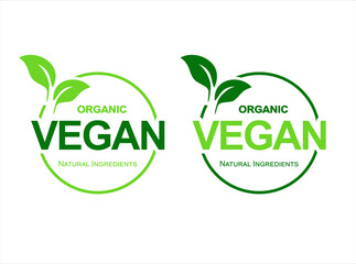 Vegan icon set badge and emblem sign bio ecology organic logo and badges label tag collection