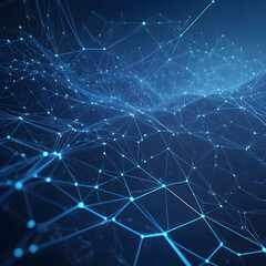 A futuristic digital data network background, blue tones, abstract lines and nodes, concept of AI and machine learning, 4K ultra HD, high detail, no text