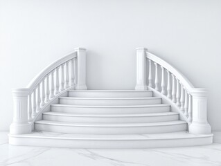 Elegant White Marble Staircase