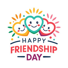 Happy Friendship Day celebration on white background