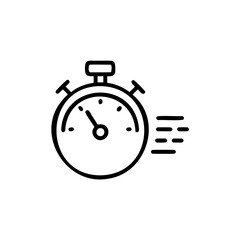 Handdrawn Lineart Stopwatch Icon Fast Speed Motion Timer clock