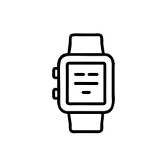 Handdrawn Outline Smartwatch Icon Digital Device Technology Gadget Wristband vector