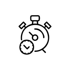 Handdrawn Line Art Stopwatch Icon Time Management Efficiency Checkmark Symbol timer