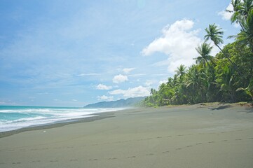 Playa Carate beach at the Osa peninsula in Costa Rica