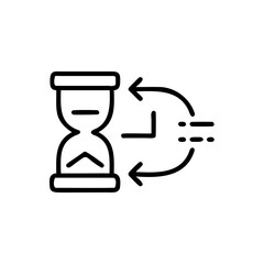 Handdrawn Hourglass Icon Time Management Workflow Process Reverse Arrows Circular Flow Line Art Graphic 1
