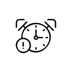 Handdrawn Alarm Clock Icon Line Art Time Management Reminder Alert Notification vector