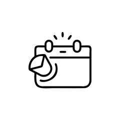 Handdrawn Line Art Calendar Icon Email Notification Reminder Alert vector