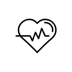 Handdrawn Heartbeat Icon Line Art Medical Health Care Symbol vector