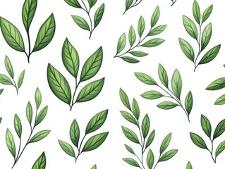 Obraz premium Fresh Green Leaves Pattern