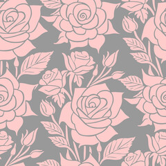 pink and white rose flowers seamless pattern, texture, design