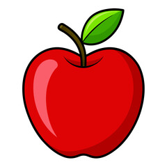 Flat Red Apple Design
