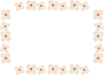 watercolor white flower frame background for your text and design