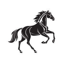 Fototapeta premium black horse on white background