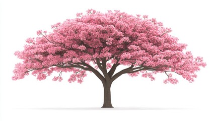 Naklejka premium A blossoming tree with vibrant pink flowers.