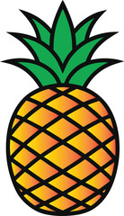 Vibrant Pineapple Illustration Tropical Fruit Design Element