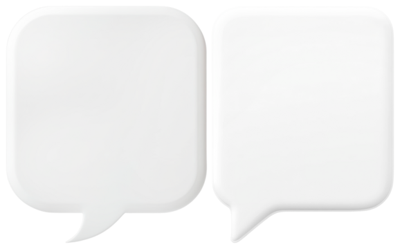 PNG Minimalistic white speech bubbles, element set on transparent background