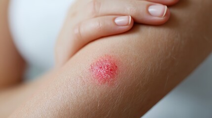 Close-Up of an Elderly Hand with a Skin Wound, Representing Injury and Healing Process, Generative AI