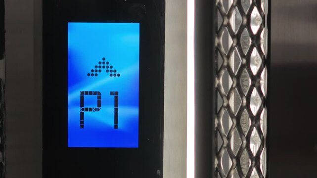 Elevator digital panel showing floor selection from p2 to p1
