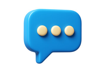 Fototapeta premium 3d chat message icon with ellipsis isolated on transparent background