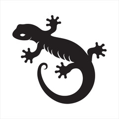 Black Salamander Silhouette Vector Art for Wildlife & Nature Designs