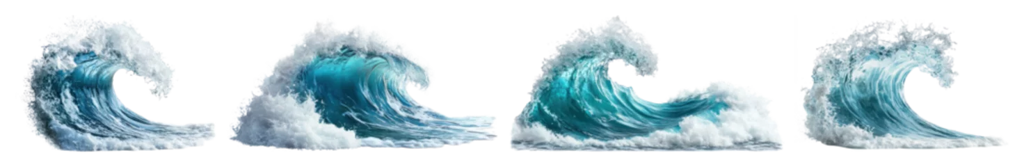 Gardinen PNG Dynamic ocean wave illustrations, element set on transparent background © Rawpixel.com