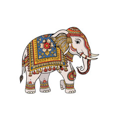 Fototapeta premium Pichwai Inspired Elephant Illustration Isolated on Transparent PNG Background- Watercolour Art