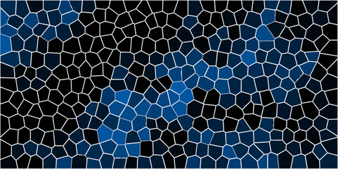 Geometric polyhedral forms and organic textural appearance. Polished rock with marble texture quartz surface. Seamless pattern vintage background. Cement kitchen decor blue  & black  marble bath floor