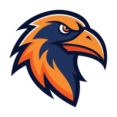 Modern condor mascot head logo design with vibrant color accents