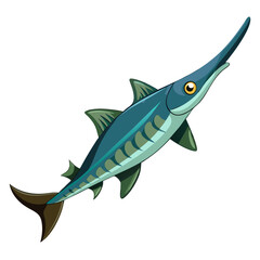 Paddlefish Silhouette Vector