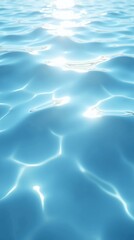 Glistening blue waters reflect a shimmering sun.