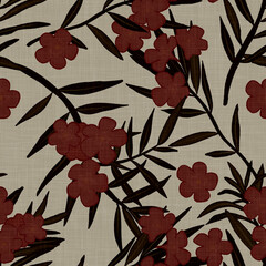 seamless floral pattern in muted red tones
