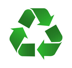 Obraz premium Recycle symbol icon gradient style green color. Green recycle symbol with three arrows in triangle shape. Eco vector icon for environment, waste, sustainability, and recycling design.