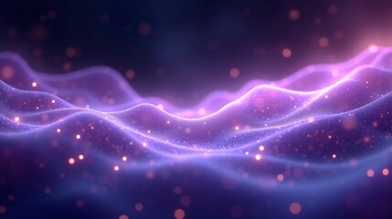 Fototapeta premium Ethereal purple waves glowing amidst a cosmic backdrop.