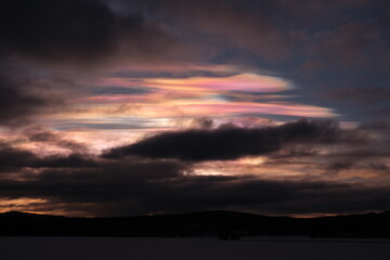 atmospheric sky in Lulea, Swedish Lapland,