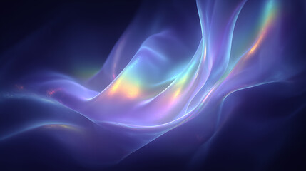 Obraz premium Vibrant Iridescent Silk Waves on Dark Background 