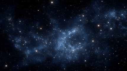 Naklejka premium Starry night sky with deep blue galaxy clouds 