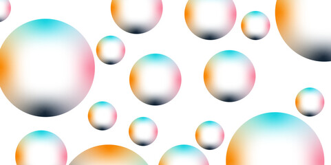 Design soap bubbles on a transparent background. seamless pattern colorful soap bubble background. isolated colorful large and small bubbles. Holographic fluid circles in pastel colors.
