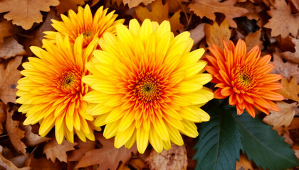Obraz premium growing bouquet of chrysanthemums