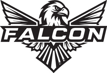 Bold black and white falcon logo with the word falcon in bold lettering