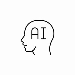 ai head profile icon sign vector