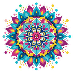 Color Splash Mandala Art