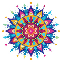 Color Splash Mandala Art
