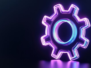 Neon Gear on Dark Background