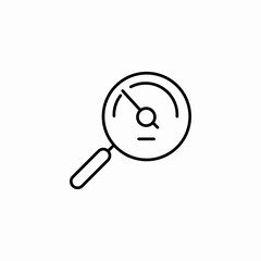 performance meter magnifier icon sign vector