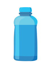 Plastic water bottle, Camping, Forest travel. Flat vector clipart, illustration with isolated background.