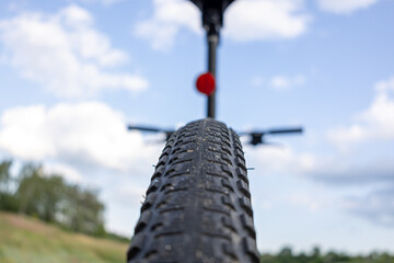 Close-Up of Bicycle Tire for Road and Light MTB Riding