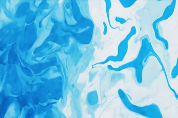 Obraz premium Abstract fluid art, blue and white