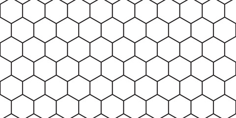 Honeycomb mosaic hexagons background. Plain hexagon grid with bold cells. Hexagon cells. Seamless tileable vector illustration